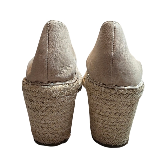 Eileen Fisher Cream Yasmin Tumbled Nubuck Espadrille Wedge Heels - Picture 5 of 6